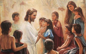  enfant - Jésus bénit les néphites enfants 2 Religieuse Christianisme